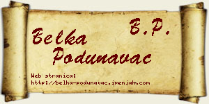 Belka Podunavac vizit kartica